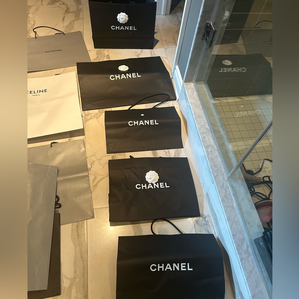 Authentic Chanel black paper bags